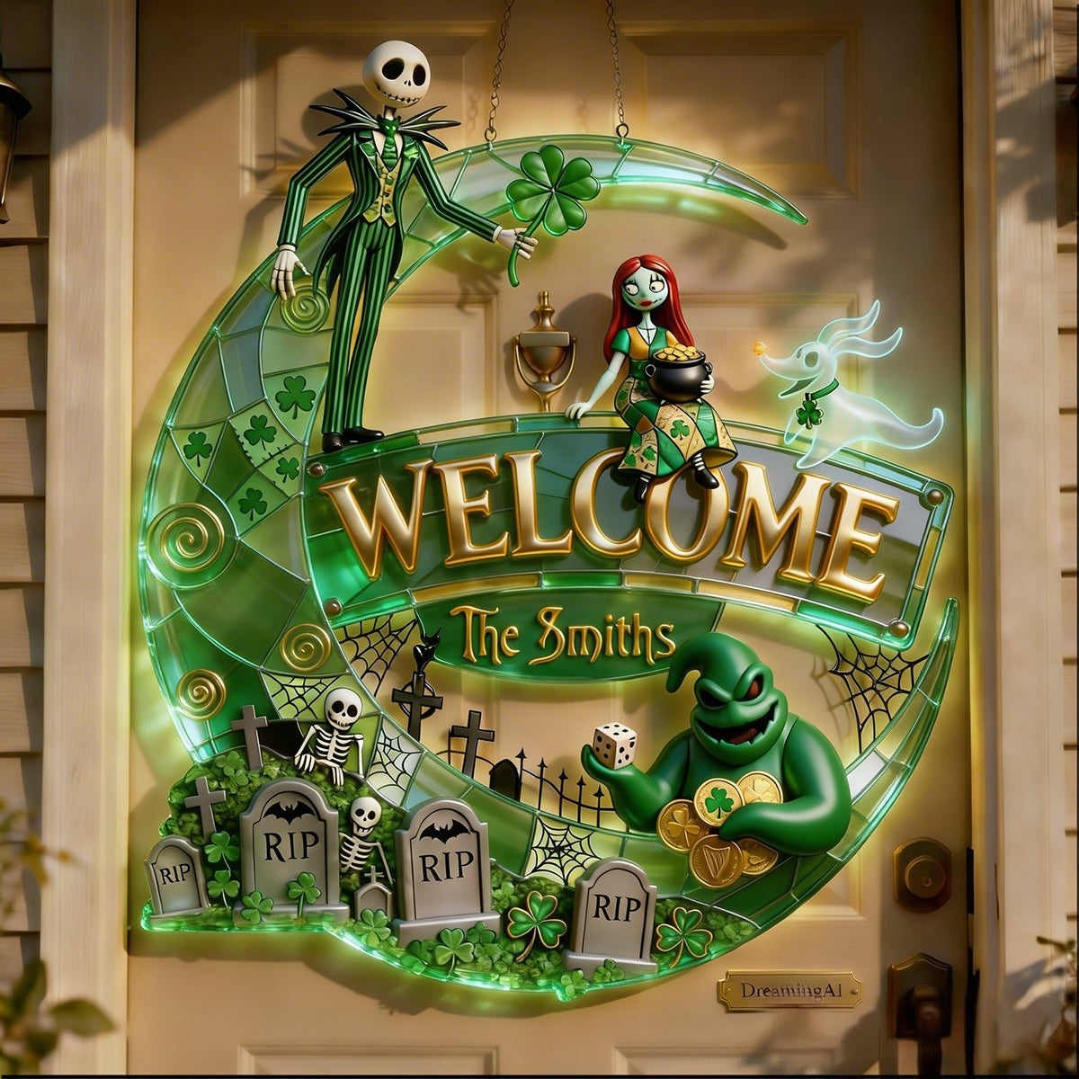 Gothic St. Patrick Inspired - Personalized Nightmare LED Light Acrylic Sign