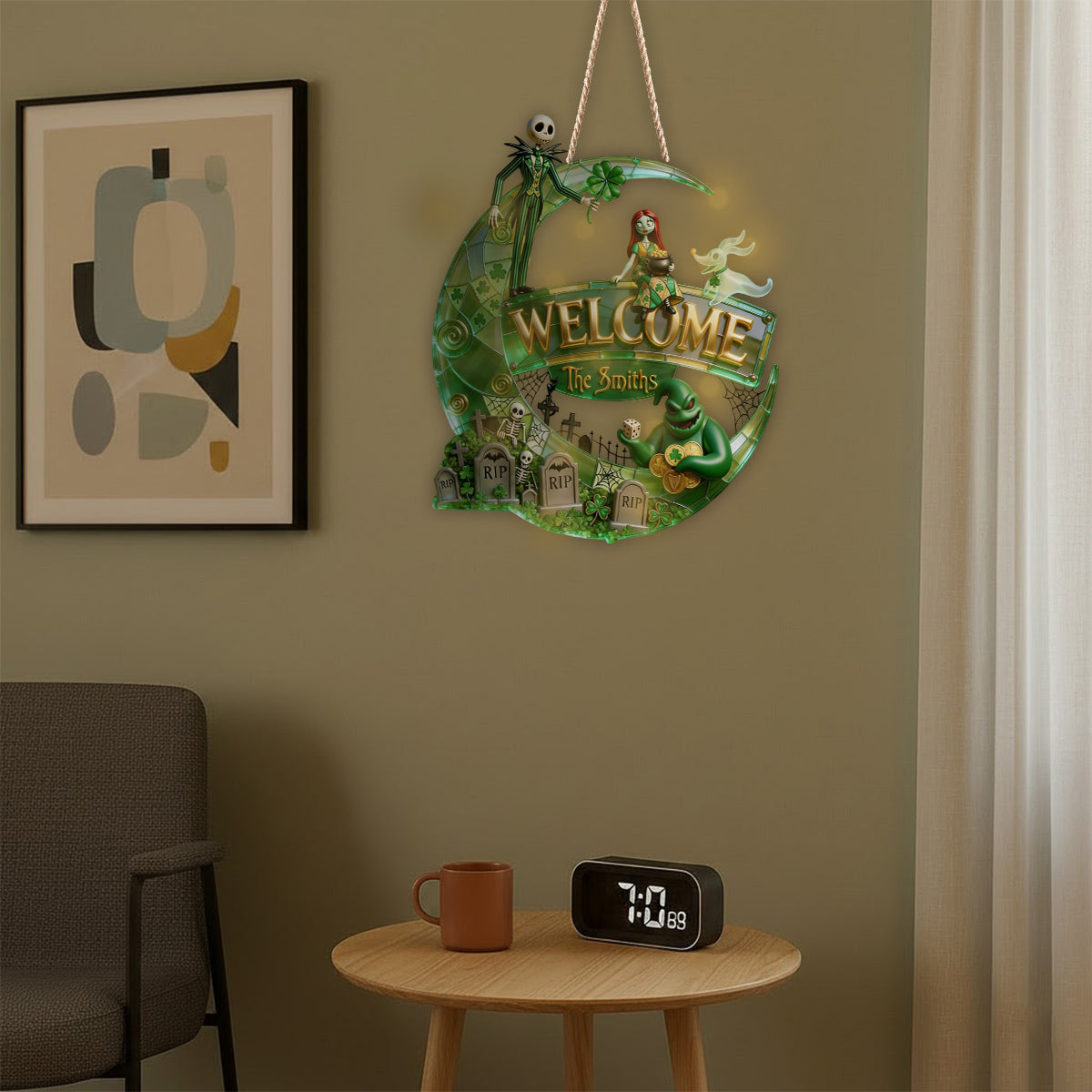 Gothic St. Patrick Inspired - Personalized Nightmare LED Light Acrylic Sign