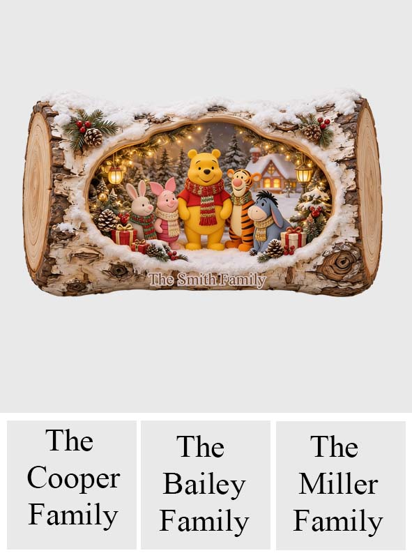 Merry Christmas - Personalized Yellow Bear Premium Faux Fur Pillow