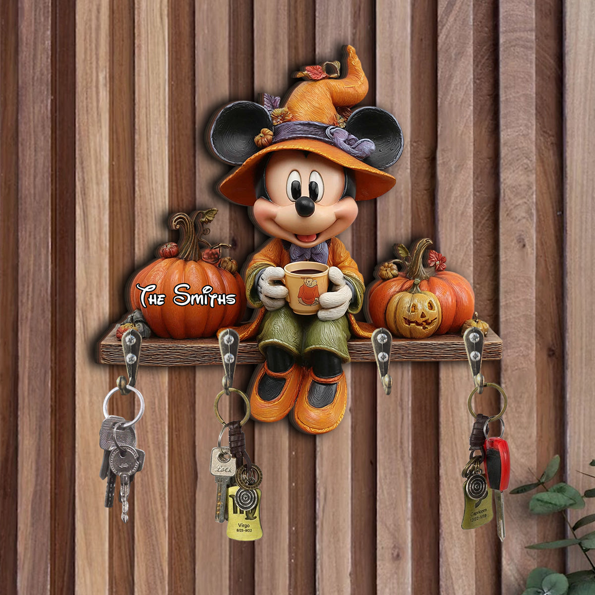 Hello Fall - Personalized Mouse Custom Shaped Key Rack