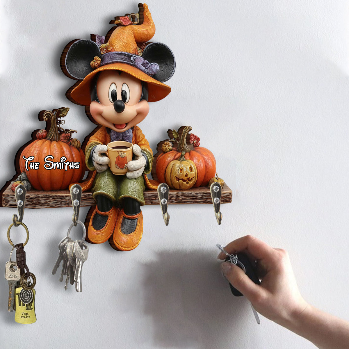 Hello Fall - Personalized Mouse Custom Shaped Key Rack