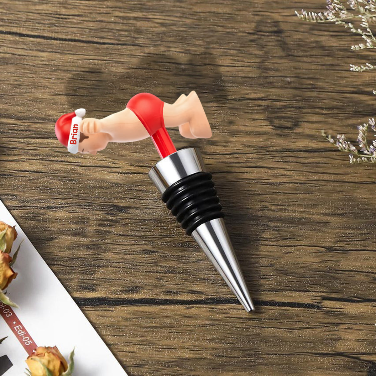 Naughty Christmas - Perfect Xmas Gift For Him - Personalized Stole Christmas Bottle Stopper