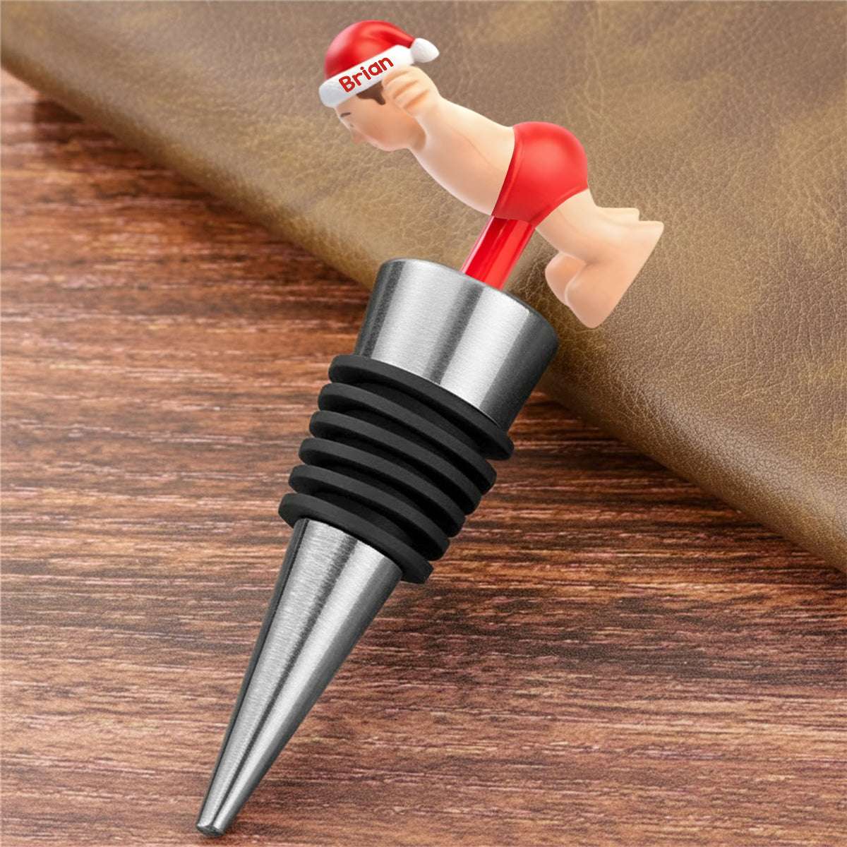 Naughty Christmas - Perfect Xmas Gift For Him - Personalized Stole Christmas Bottle Stopper