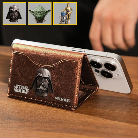 The Black Armored Commander Custom Name - Personalized The Force Magsafe Wallet