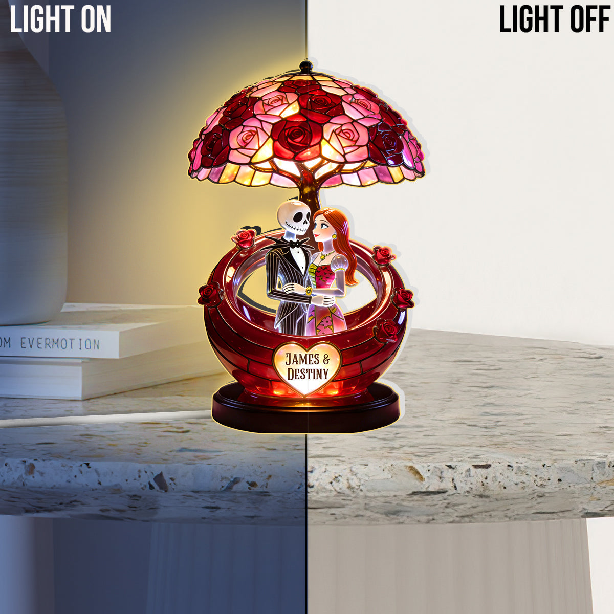 From Our First Kiss Till Our Last Breath - Personalized Nightmare Acrylic LED Night Light