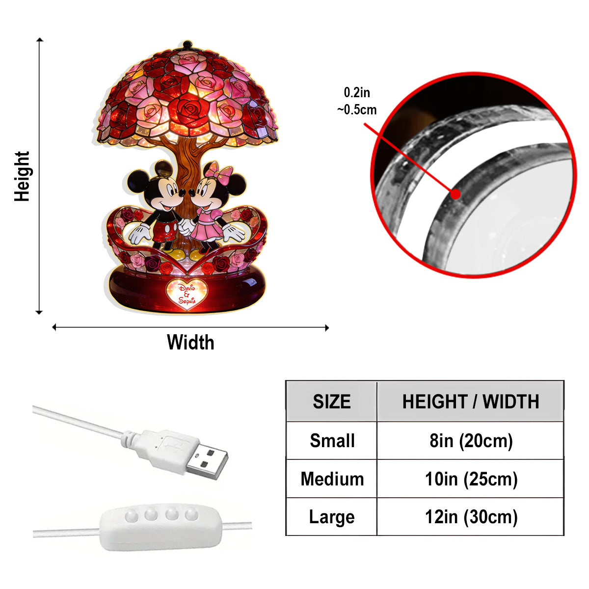 You & Me We Got This - Personalized Mouse Acrylic LED Night Light