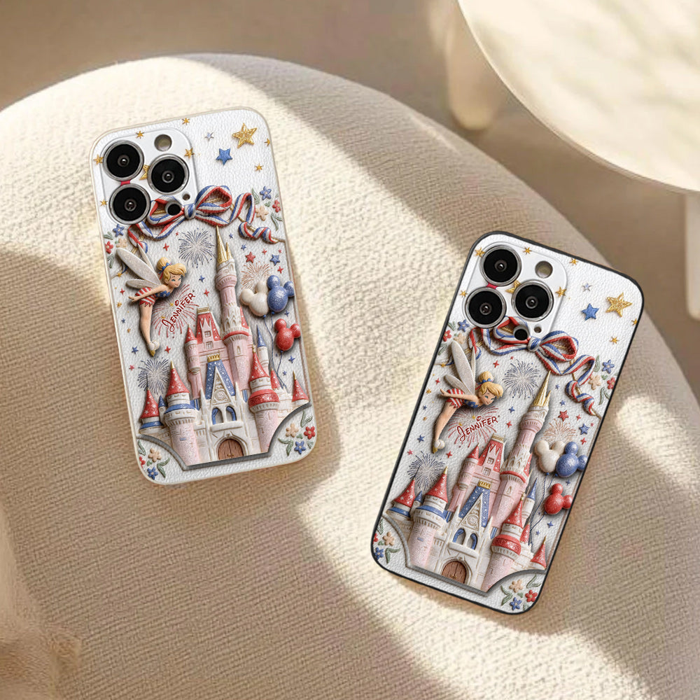 USA 250th Anniversary - Personalized Dream Trip 3D Embossed Leather Phone Case