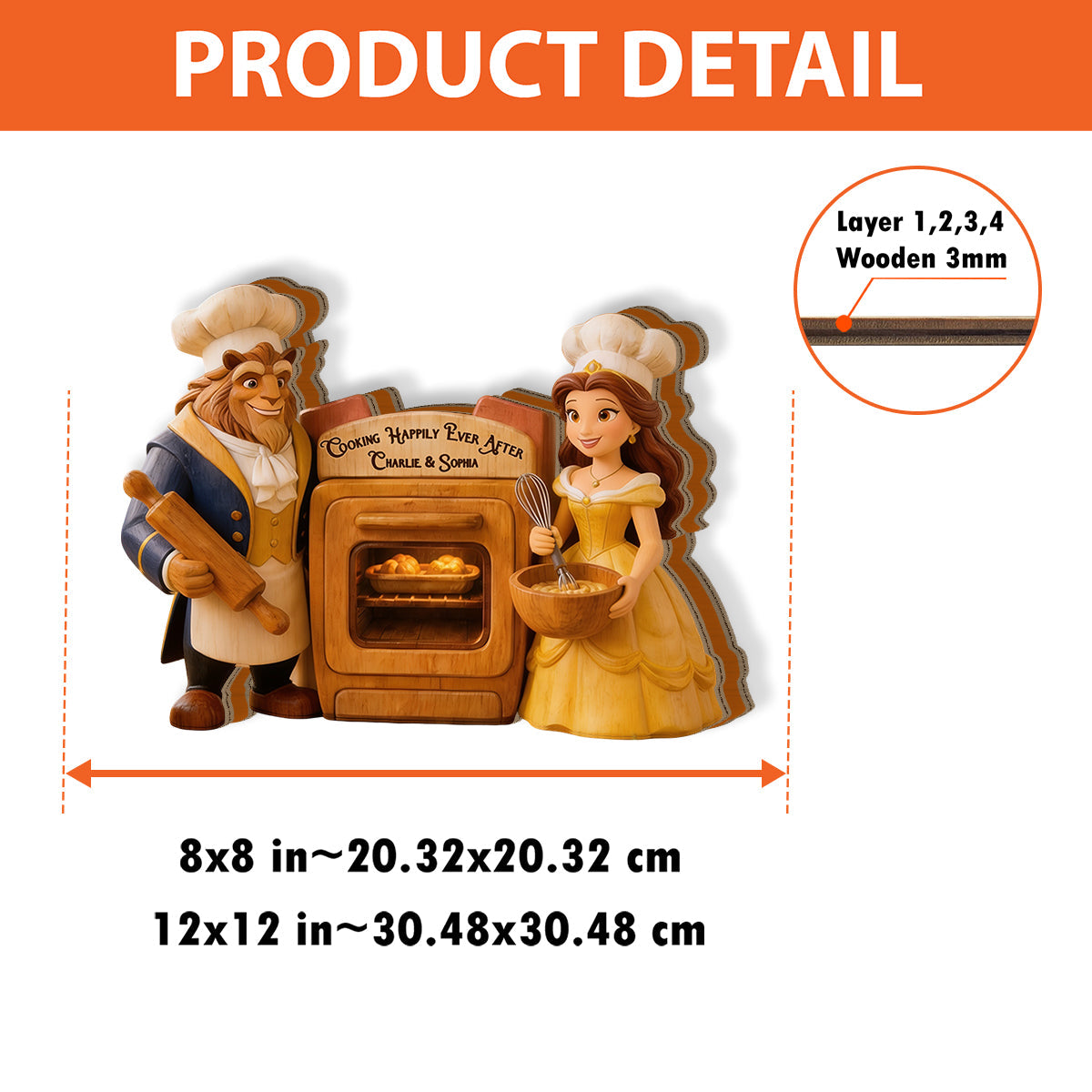 Beauty The Beast, Love At First Bite - Personalized Beauty And The Beast Wooden Desk Organizer