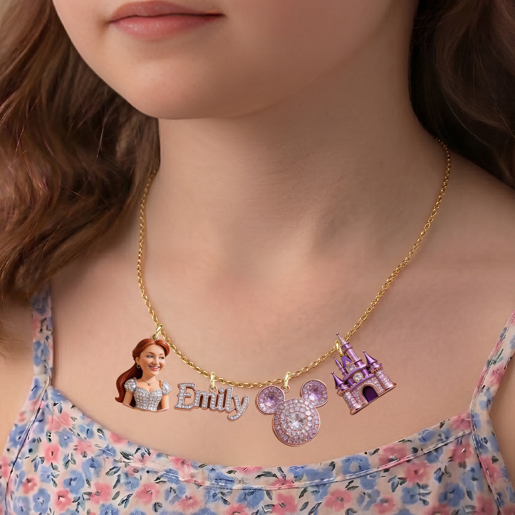 Magical Castle, Custom From Photo - Personalized Dream Trip Metal Necklaces With Pendants
