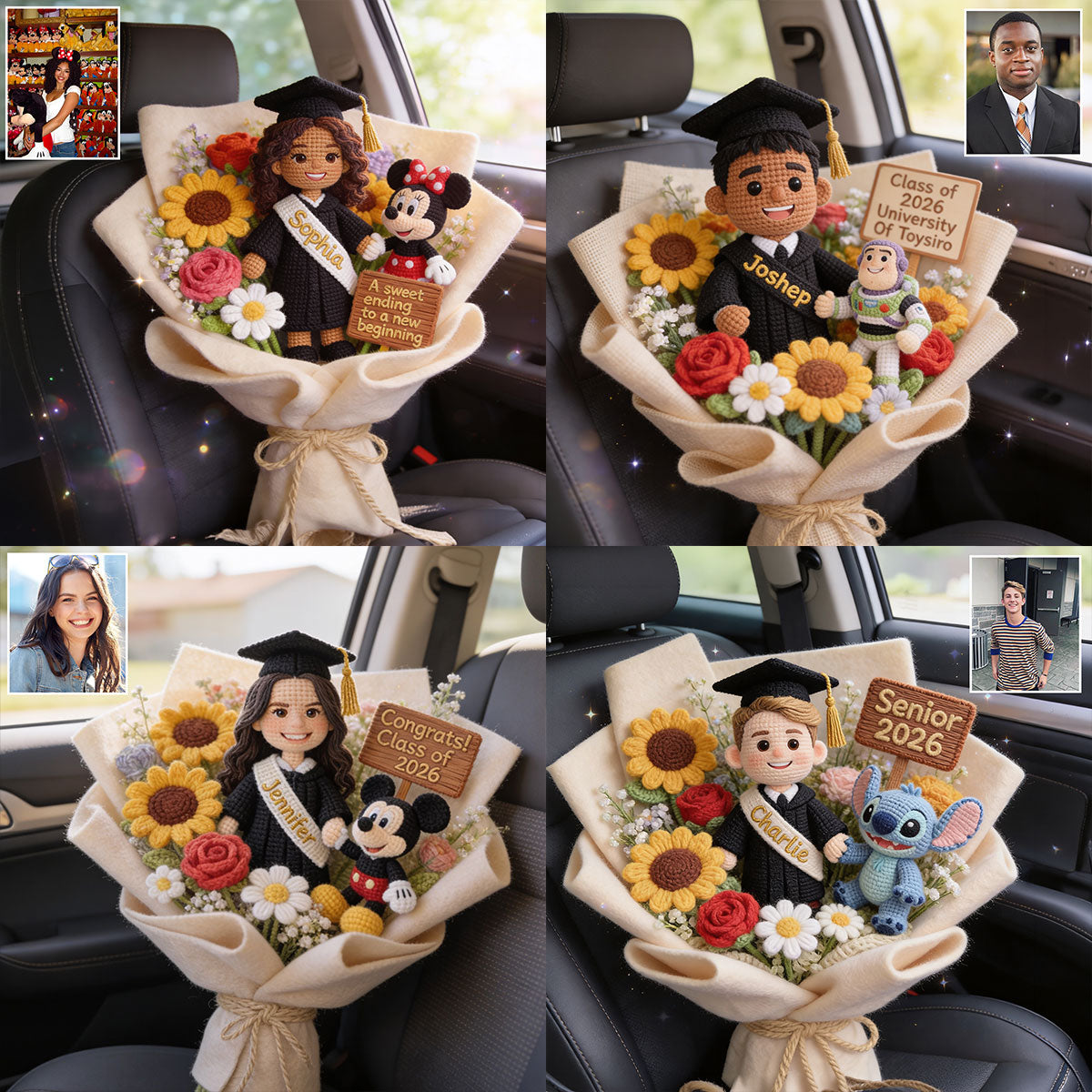 Magical Graduation Bouquet Of Dream - Personalized Graduation Premium Faux Fur Pillow