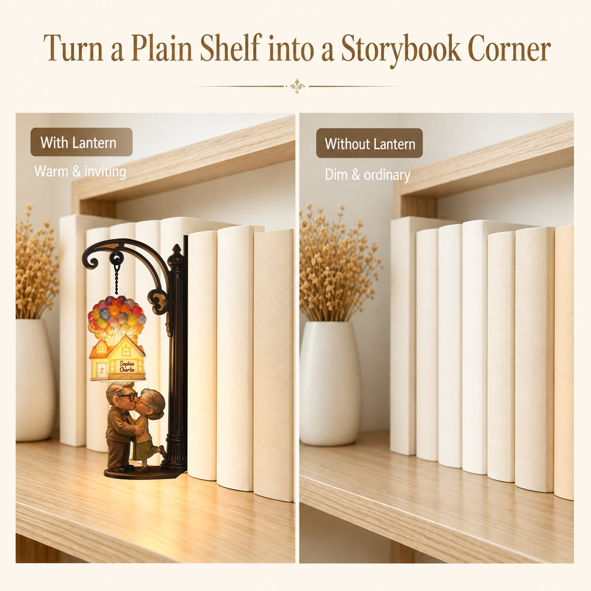 My Greatest Adventure - Personalized Up Movie Couple Bookshelf Lamp