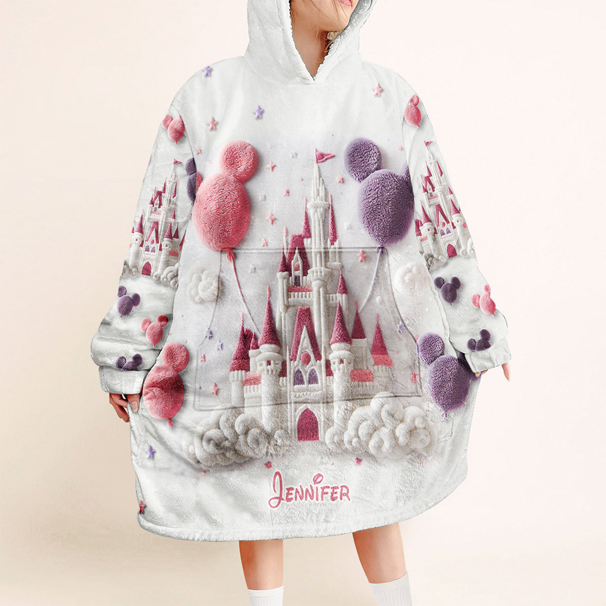 The Magical Castle - Personalized Mouse Blanket Hoodie