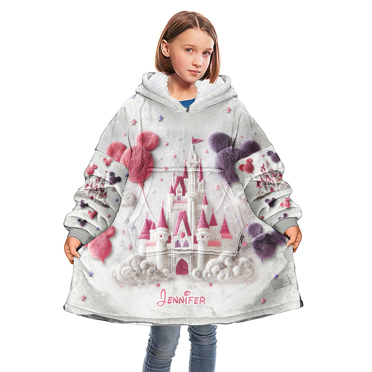 The Magical Castle - Personalized Mouse Blanket Hoodie