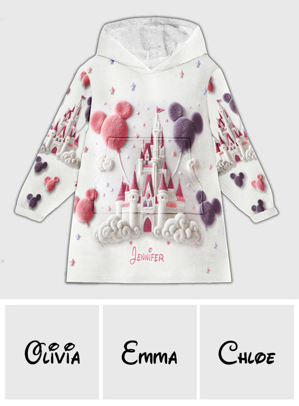 The Magical Castle - Personalized Mouse Blanket Hoodie