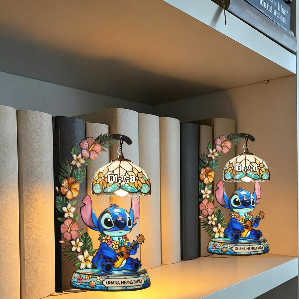 Ohana Vibe - Personalized Ohana Bookshelf Lamp
