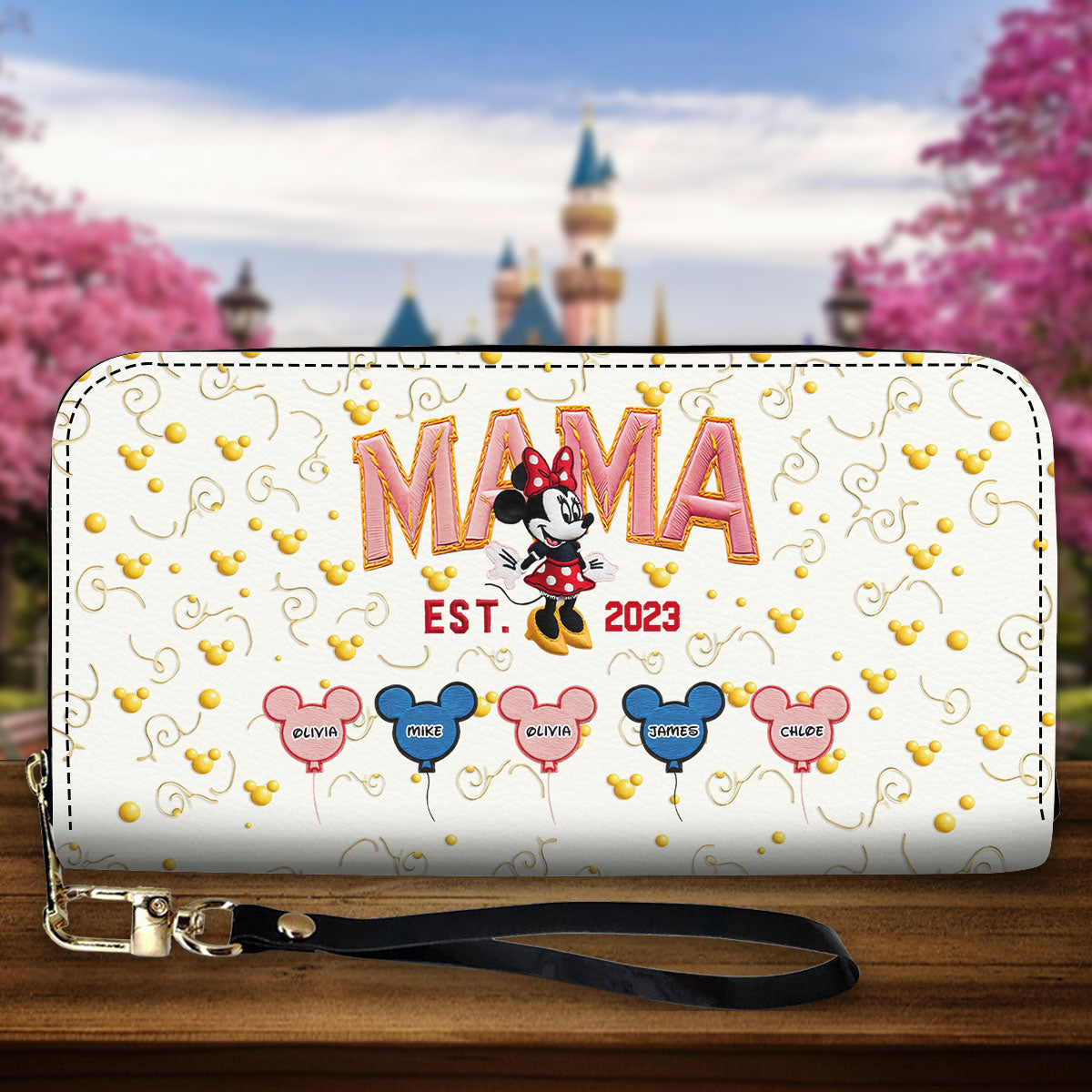 Magic Mom - Personalized Mouse Leather Long Wallet