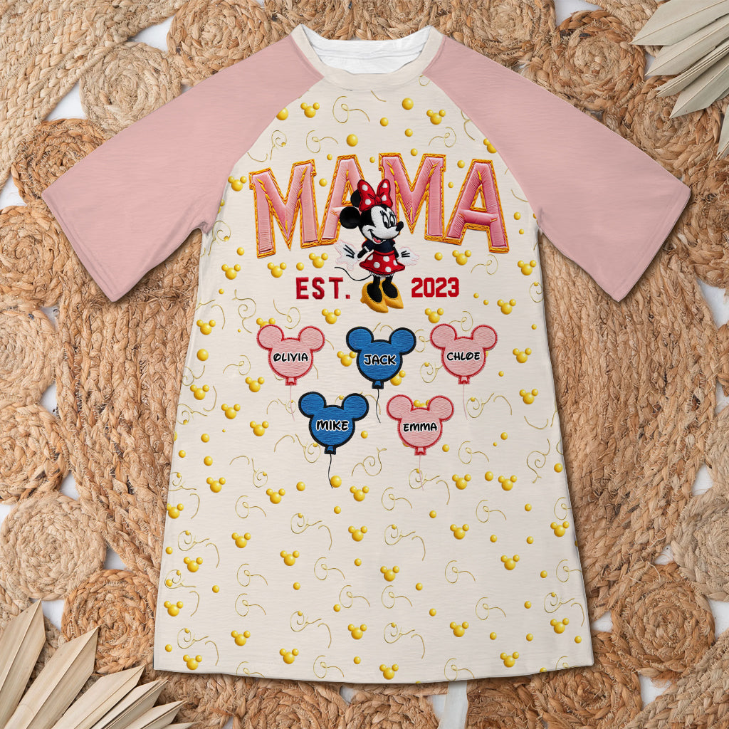 Magic Mom - Personalized Mouse Sleep T-shirt Dress