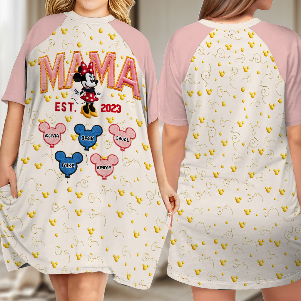 Magic Mom - Personalized Mouse Sleep T-shirt Dress