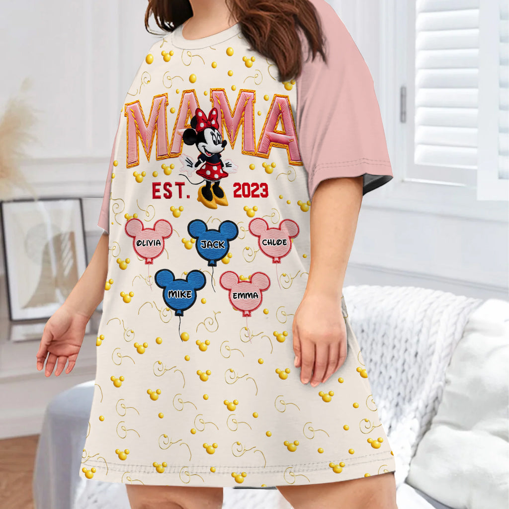 Magic Mom - Personalized Mouse Sleep T-shirt Dress