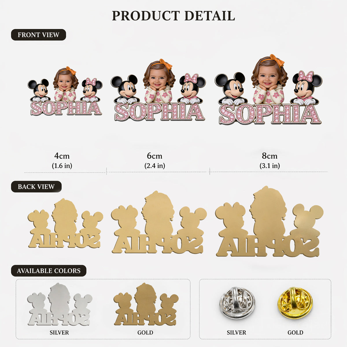 Custom Any Photo - Personalized Mouse 3D Embossed Enamel Pin
