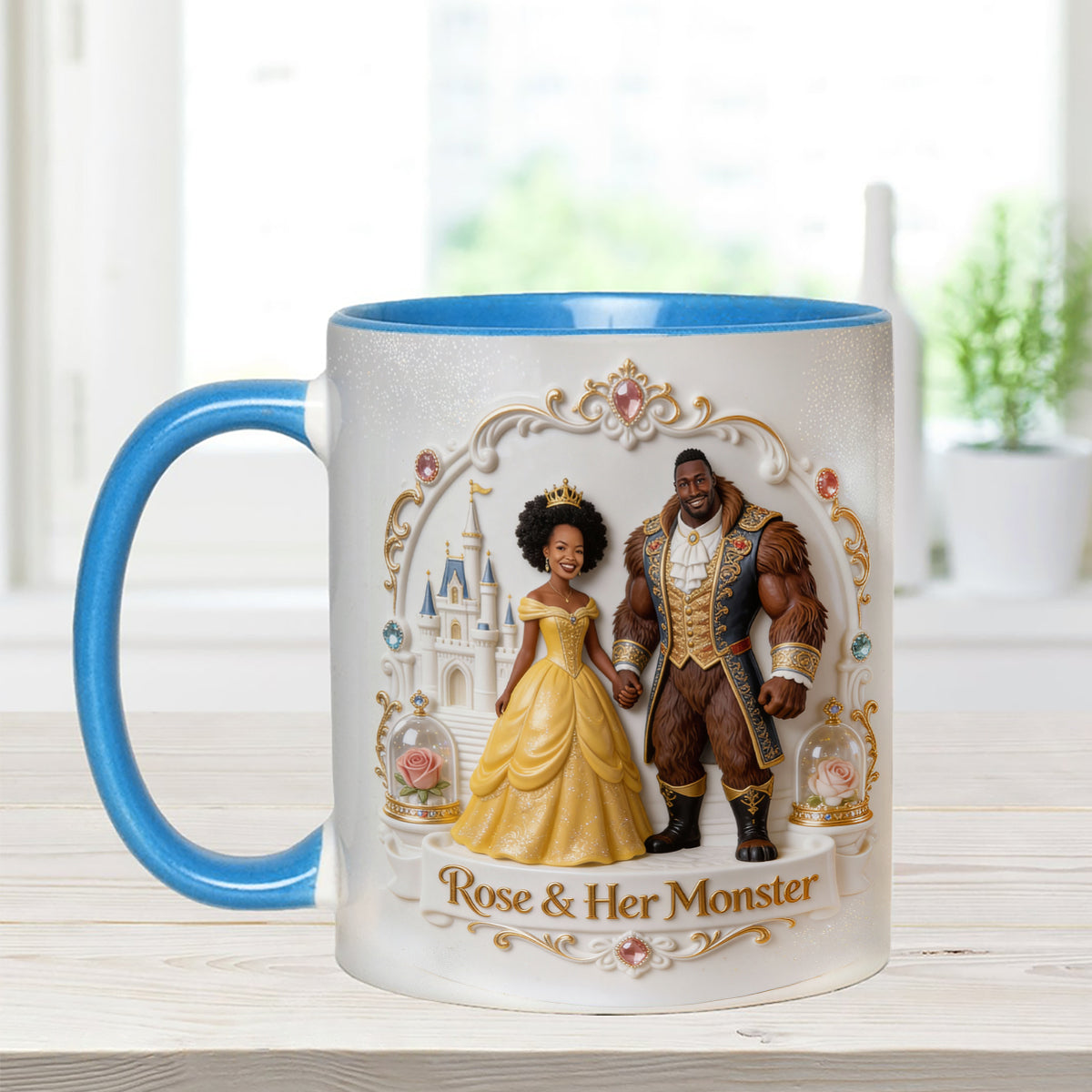 Beaty & The Beast - Personalized Beauty And The Beast Set Accent Mug with Acrylic Stirrers