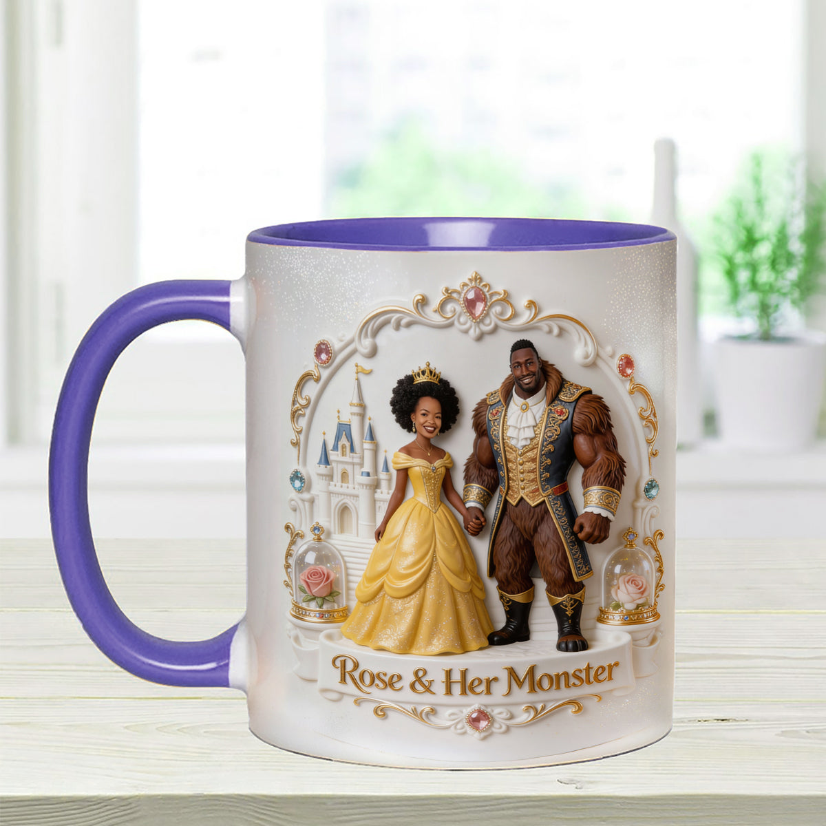 Beaty & The Beast - Personalized Beauty And The Beast Set Accent Mug with Acrylic Stirrers