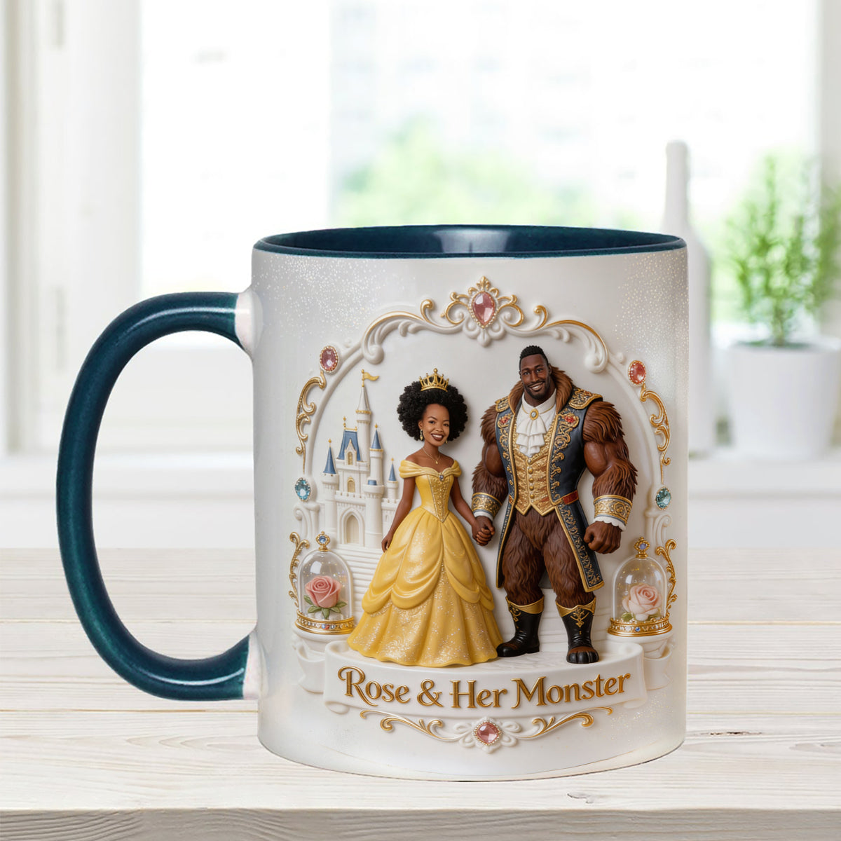 Beaty & The Beast - Personalized Beauty And The Beast Set Accent Mug with Acrylic Stirrers