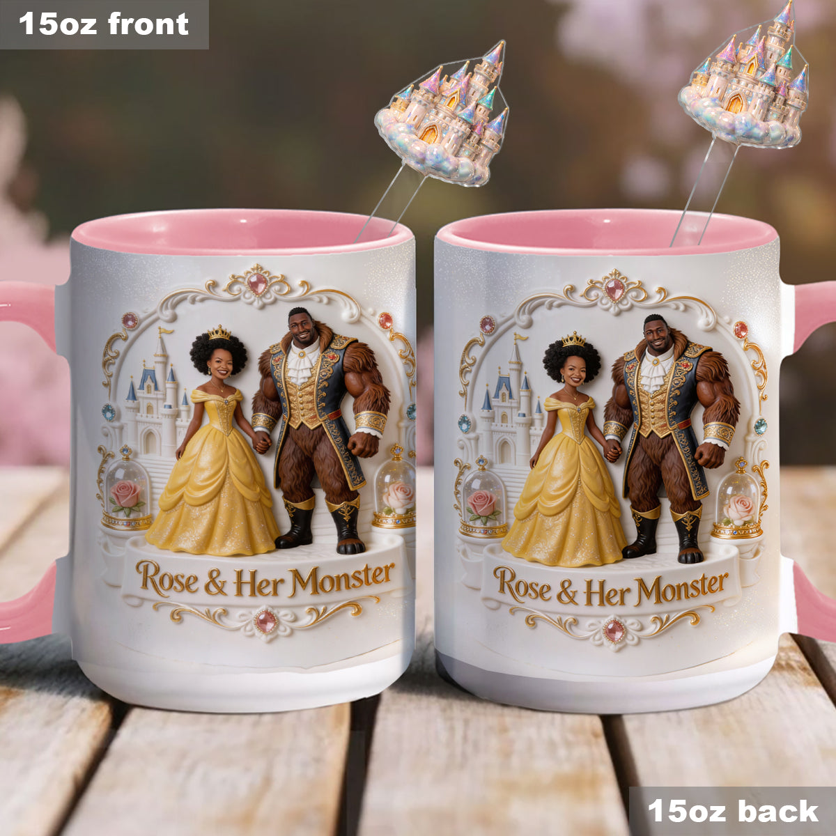 Beaty & The Beast - Personalized Beauty And The Beast Set Accent Mug with Acrylic Stirrers