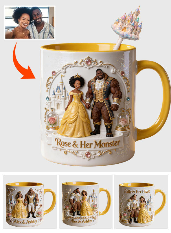 Beaty & The Beast - Personalized Beauty And The Beast Set Accent Mug with Acrylic Stirrers