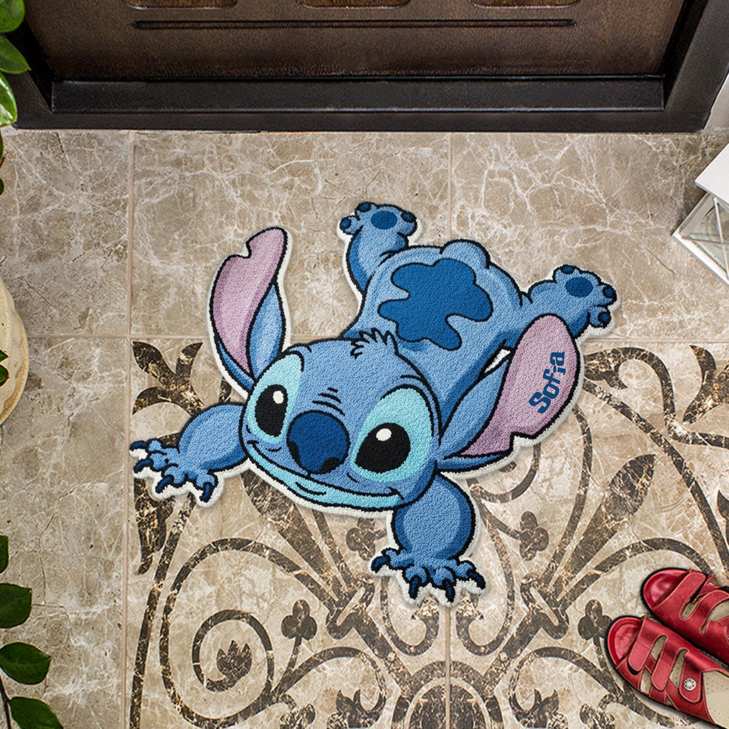 Cute Monster - Personalized Ohana Shaped Doormat/ Rug