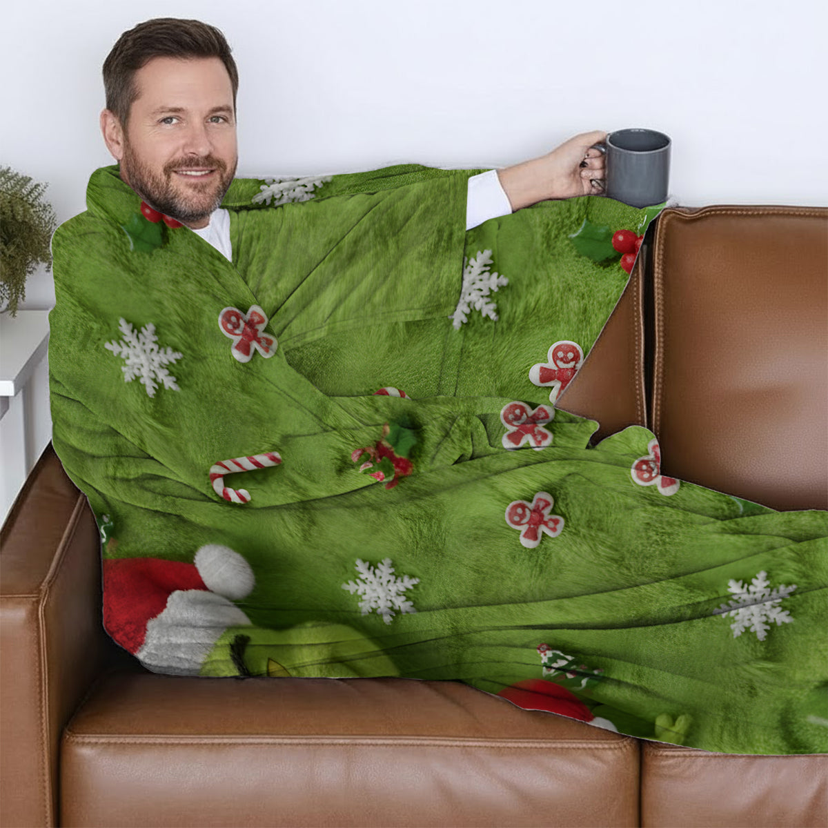 Merry Grinchmas - Personalized Stole Christmas Wearable Blanket