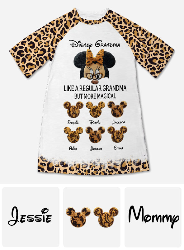 Magical Grandma - Personalized Mouse Sleep T-shirt Dress