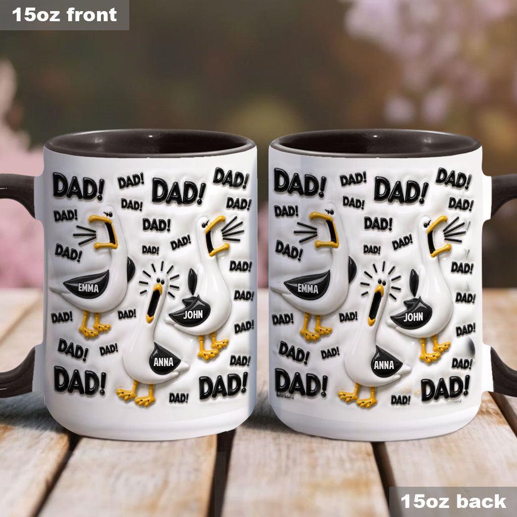 Funny Seagull Gift For Dad - Personalized Father Accent Mug & Coaster