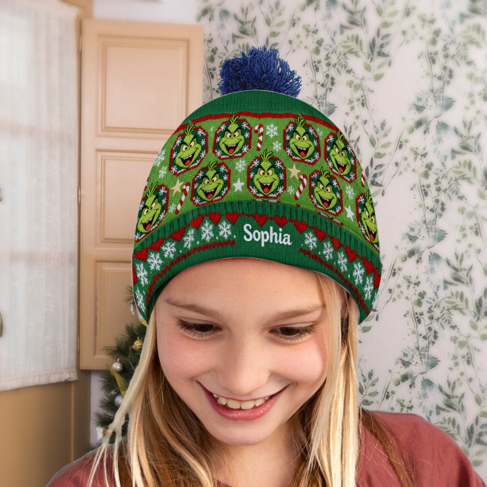 Merry Grinchmass - Personalized Stole Christmas Beanie Hat