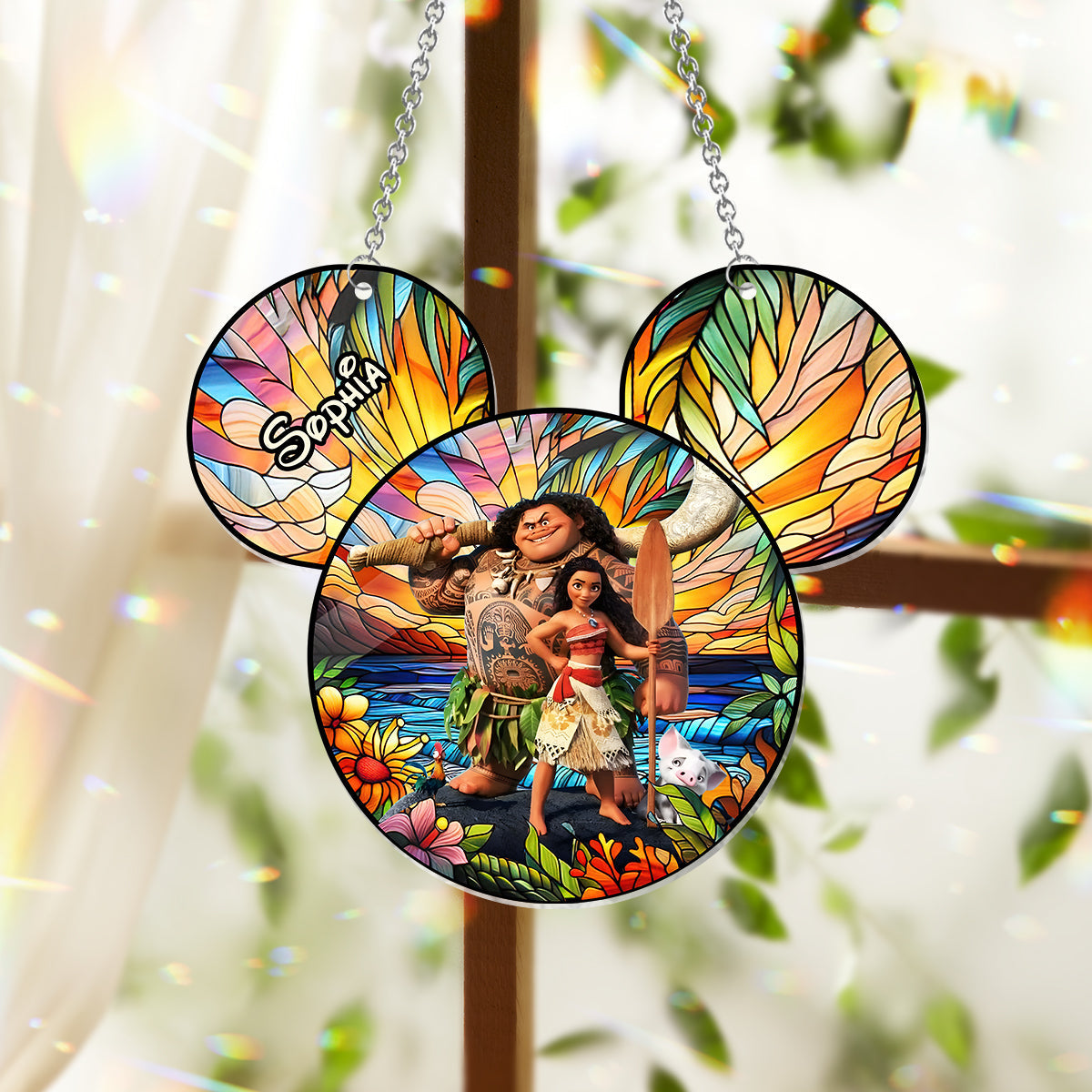 Moana - Personalized Mouse Window Hanging Suncatcher Ornament