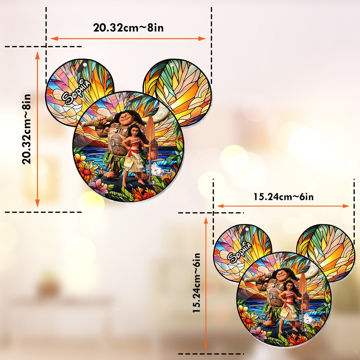 Moana - Personalized Mouse Window Hanging Suncatcher Ornament