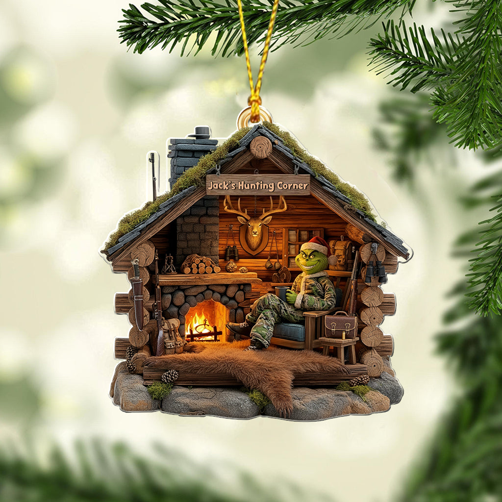 Grumpy Hunter's Cabin - Personalized Hunting Ornament