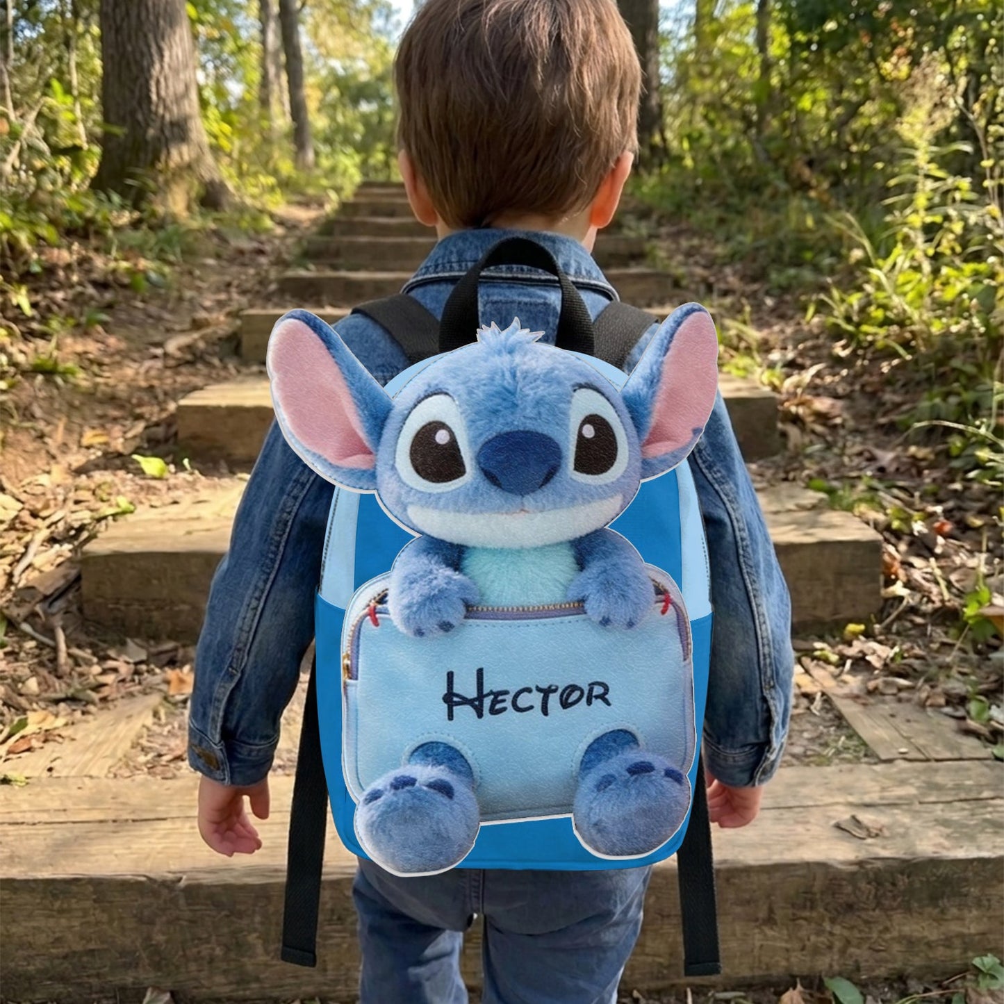 Ohana Means Family - Personalized Ohana Changeable Leather Patch Backpack