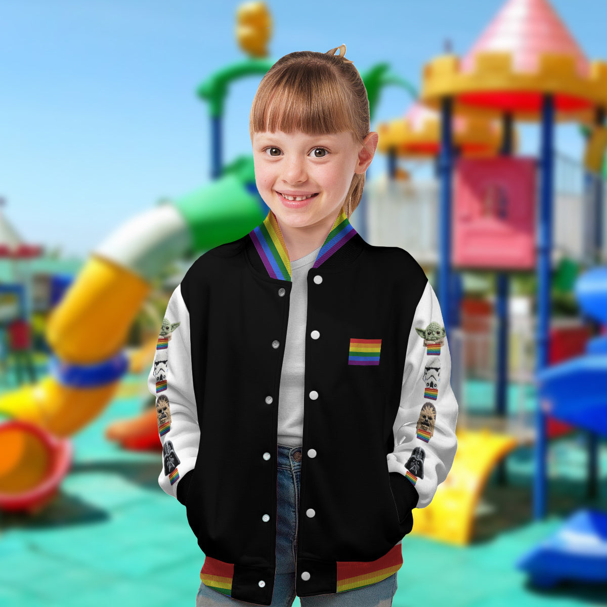 May The Pride Be With You - Personalized LGBT Support Varsity Jacket