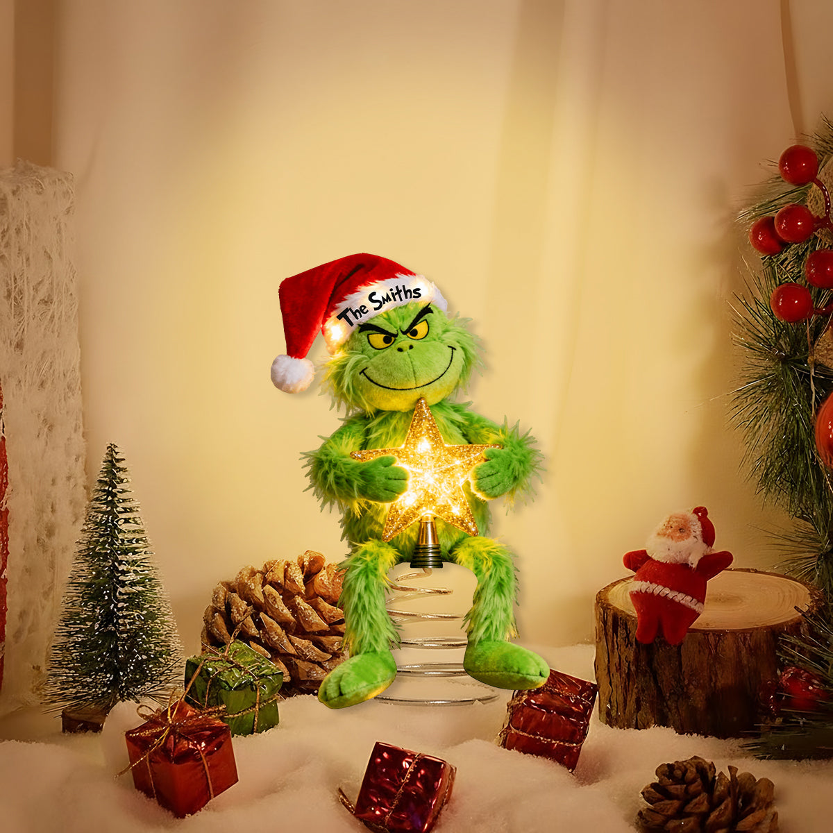 Merry Grinchmas - Stole Christmas LED Light Tree Topper