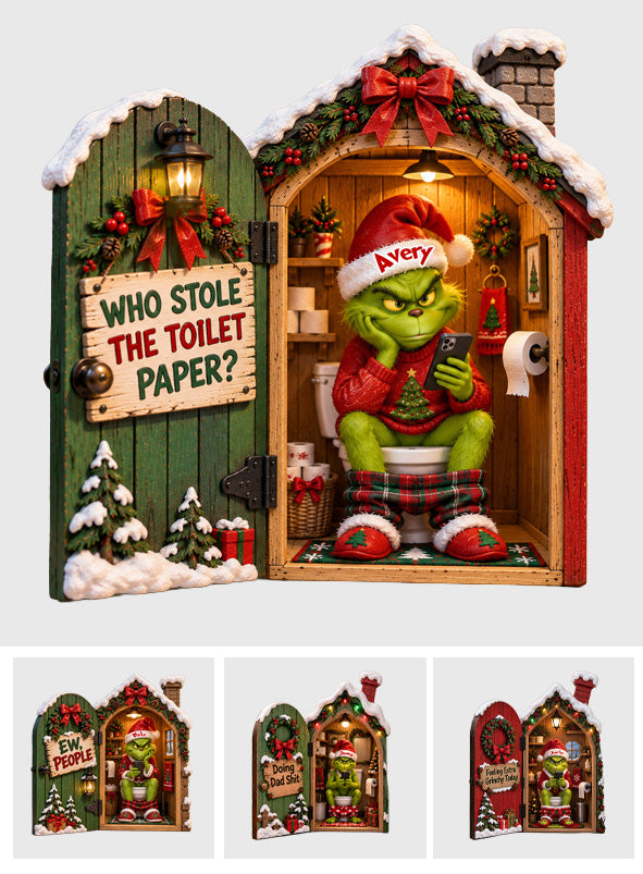Merry Grinchmas - Personalized Stole Christmas Acrylic Diptych