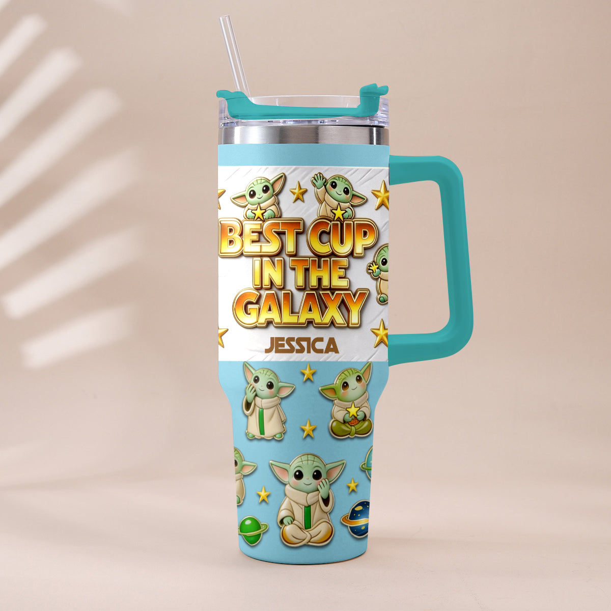 Best Cup In The Galaxy - Personalized The Force Tumbler With Plush Charm