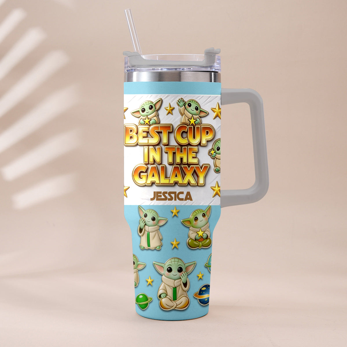 Best Cup In The Galaxy - Personalized The Force Tumbler With Plush Charm