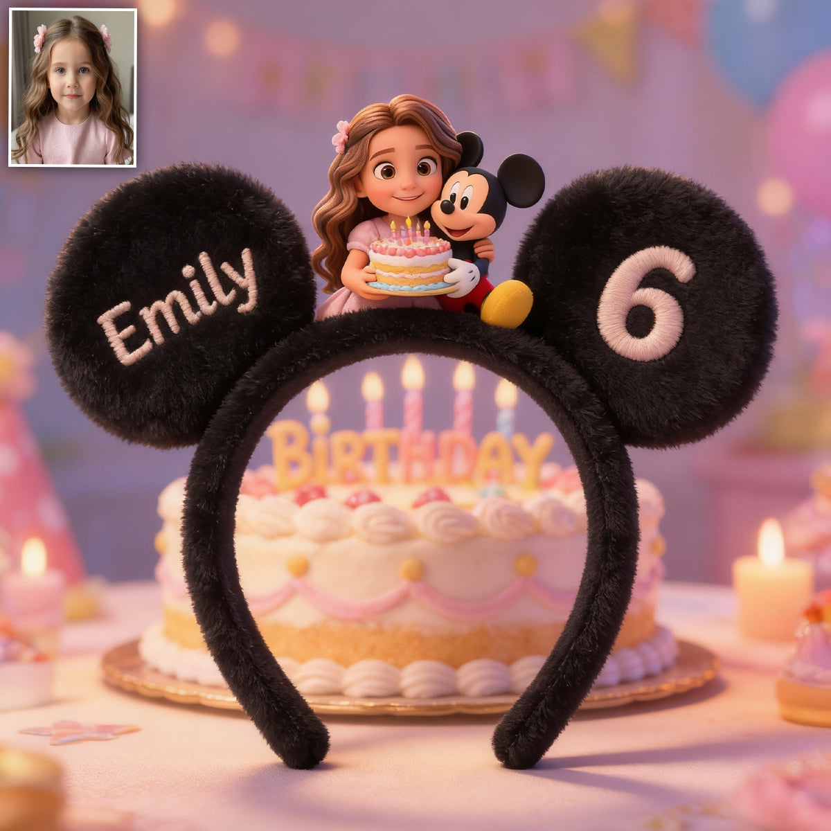 Custom Any Photo Birthday Gift - Personalized Kid Shaped Leather Headband