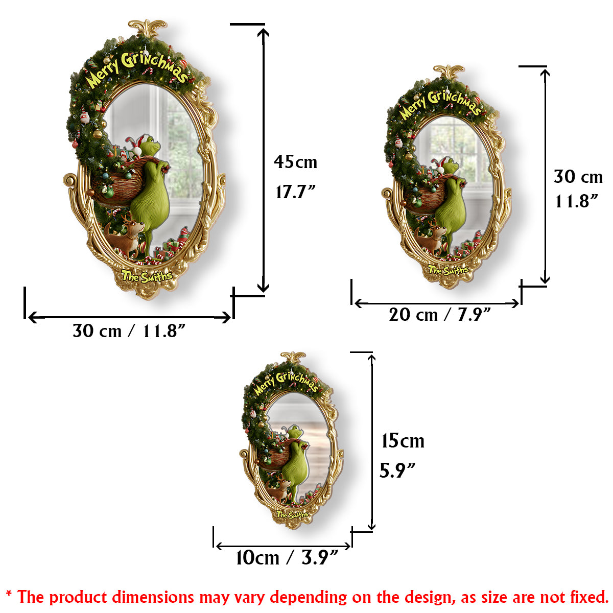 Merry Christmas - Personalized Stole Christmas Wall Hanging Mirror