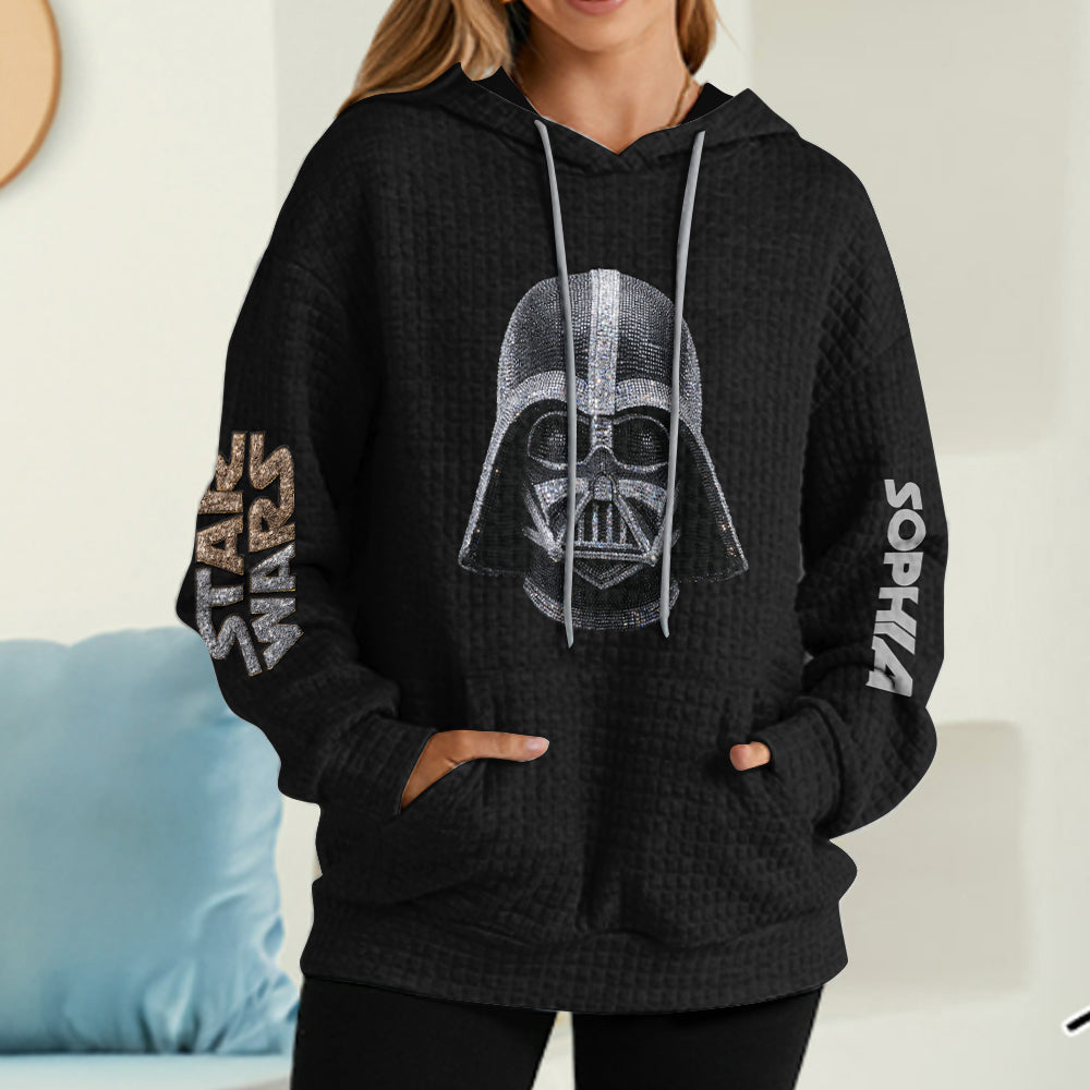 The Black Armored Commander - Personalized The Force Waffle Hoodie