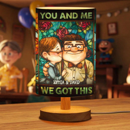 You & Me We Got This - Personalized Mouse Table Lamp with Wood Base