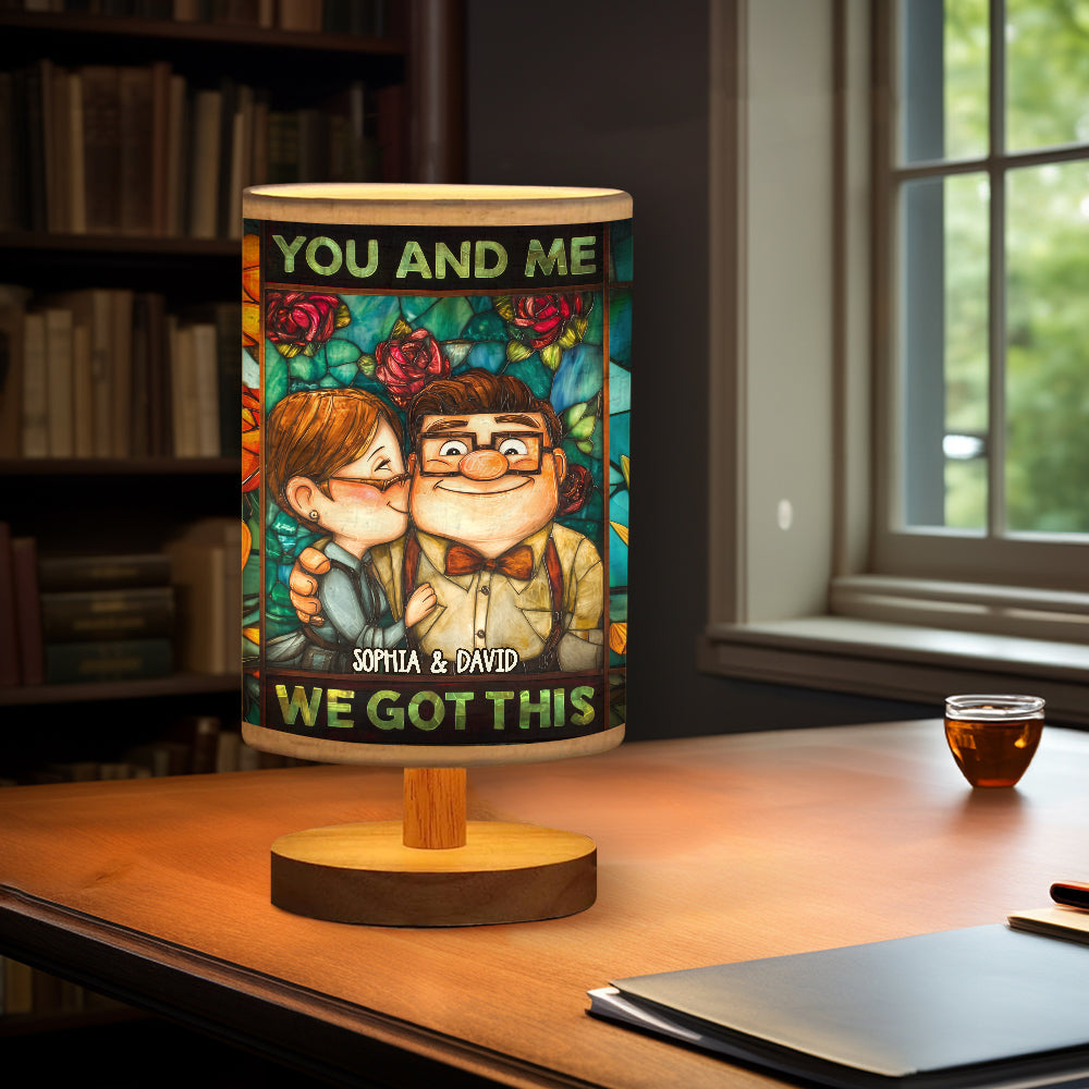 You & Me We Got This - Personalized Mouse Table Lamp with Wood Base