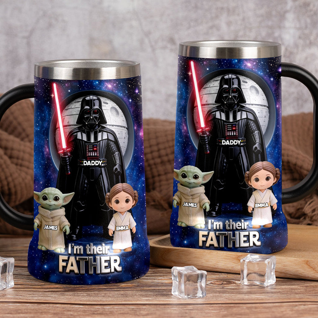 Best Dad In The Galaxy - Personalized The Force Beer Stein