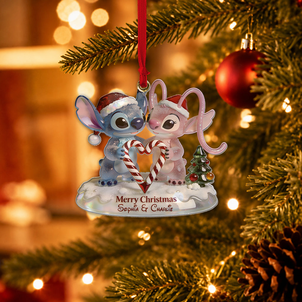 Ohana Xmas - Personalized Ohana Custom Shape Glass Ornament